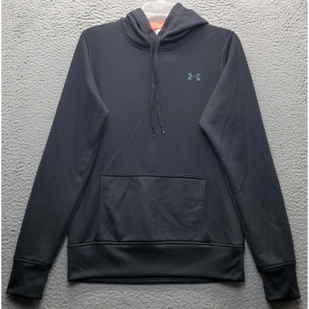 Under Armour Hoodie Womens S Black Semi Fitted Stretch Kangaroo Pocket Pullover